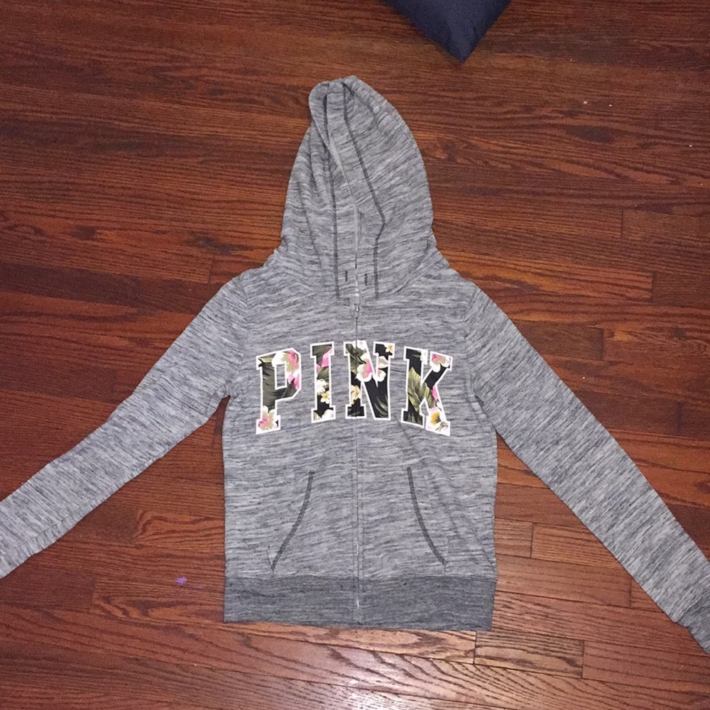 PINK grey zip up